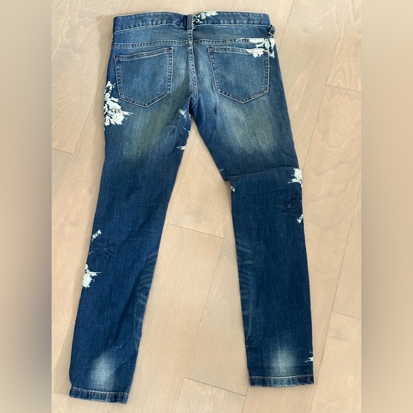 BNWOT RARE Free people floral detail skinny jeans size 26 - Picture 5 of 5